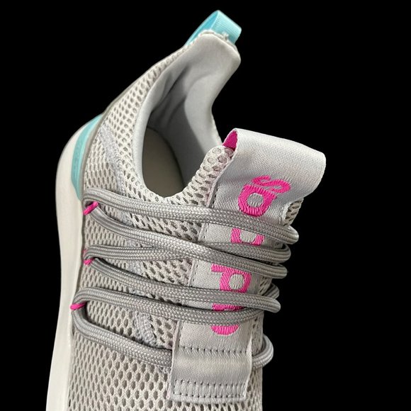 Adidas Big Girls Sneakers Size 7 Gray Pink Lightweight & Comfy Running Shoes - Picture 4 of 15